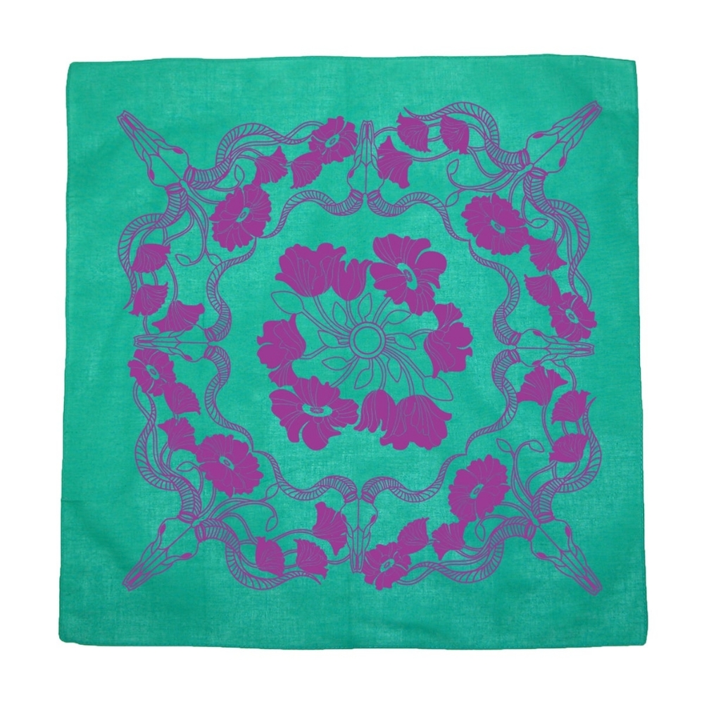 Neon Mystique Magenta on Teal Bandana